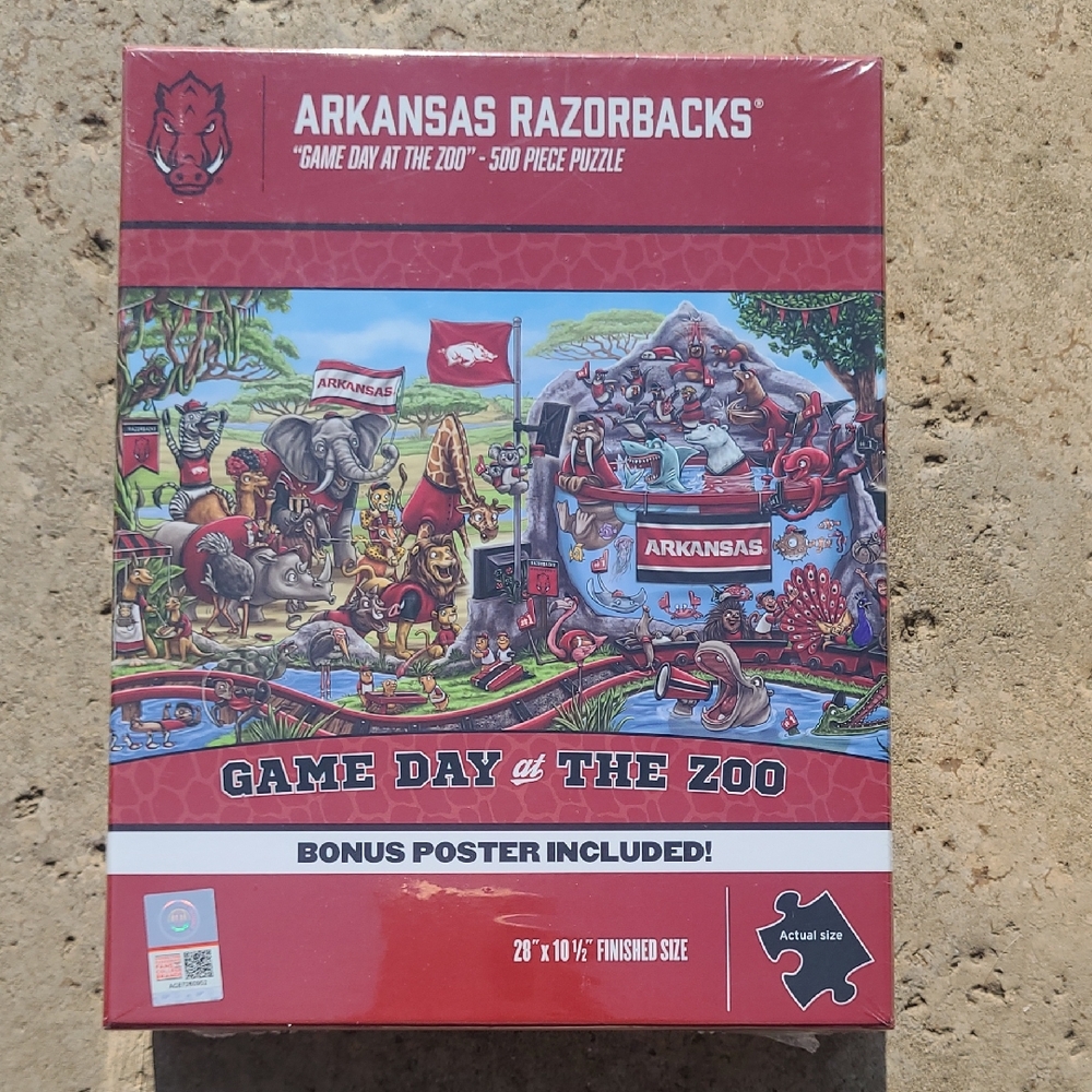 Game Day at the Zoo Puzzle - Red Arkansas Razorbacks
